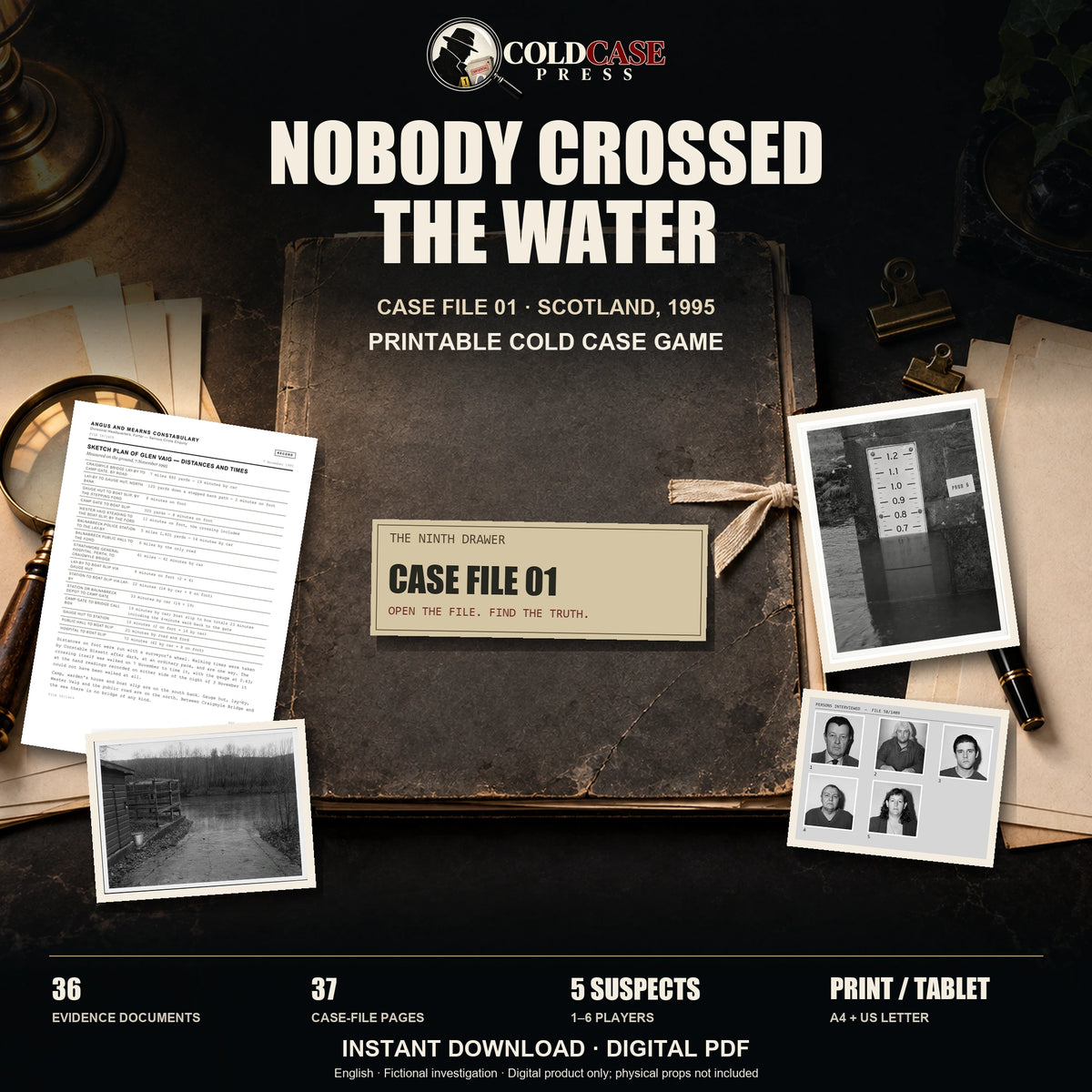 Nobody Crossed the Water — Cold Case Press digital mystery cover