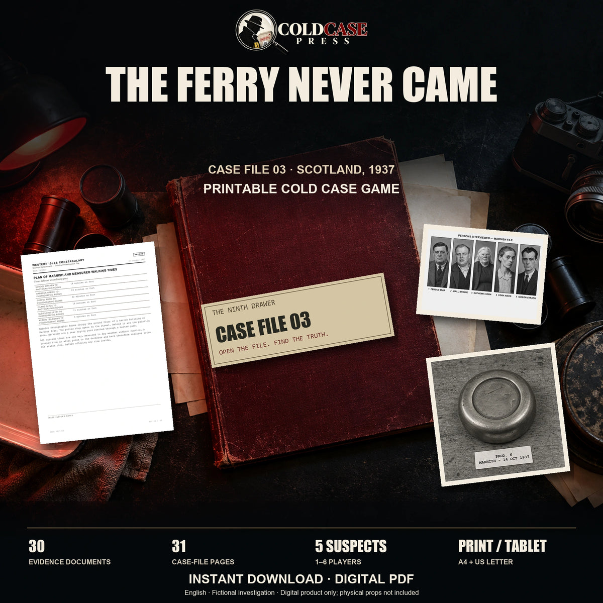 The Ferry Never Came — Cold Case Press digital mystery cover