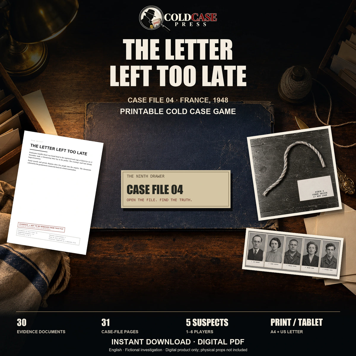 The Letter Left Too Late — Cold Case Press digital mystery cover