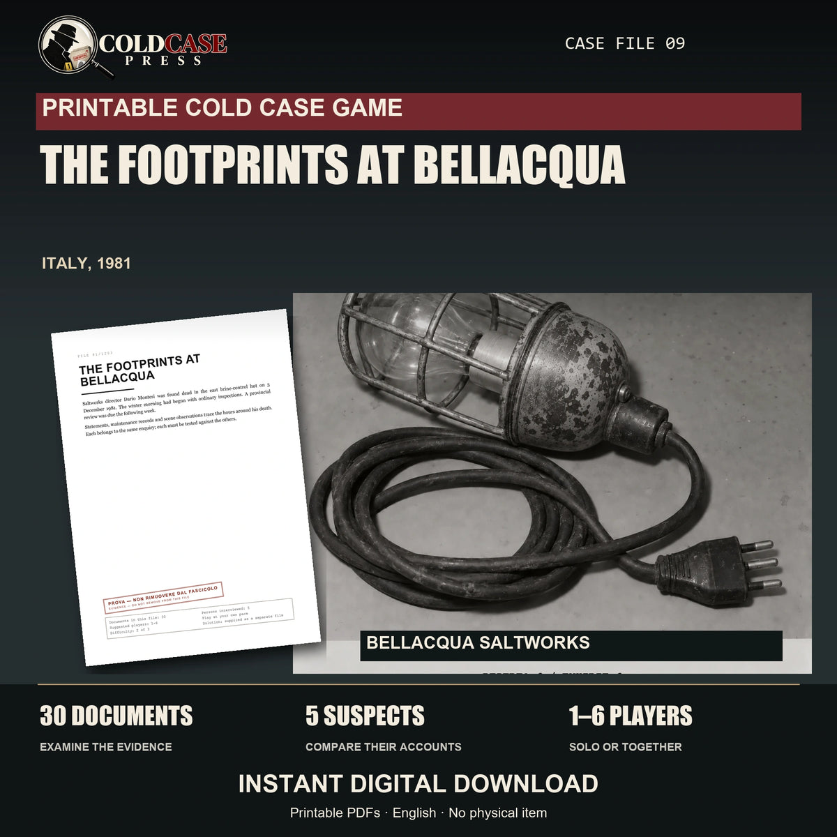 The Footprints at Bellacqua — investigation dossier and included materials
